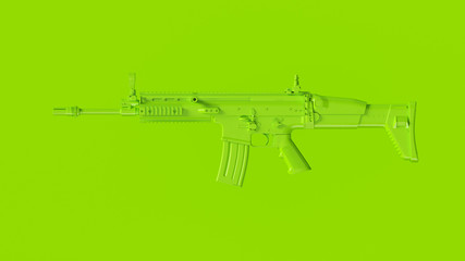 Lime Green Large Rifle 3d Illustration 3d Rendering