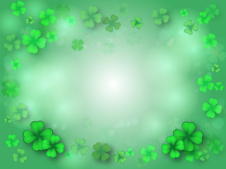 Saint Patric green background with clover