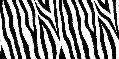 Seamless pattern with zebra fur print. Animal leather wallpaper. Vector illustration.  © InnaPoka