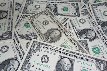 American one dollar bills background