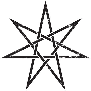 Heptagram or Elven Fairy unicurrsal Star vector isolated illustration.