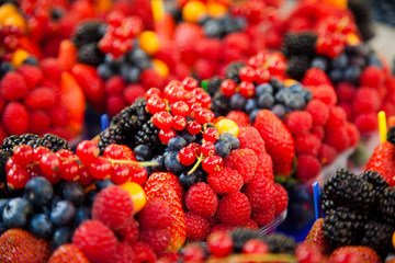 Mix berries: raspberry, currant, blackberries, blueberries, strawberries