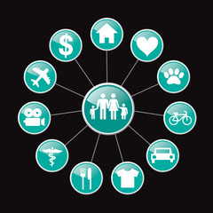 Family life related icons