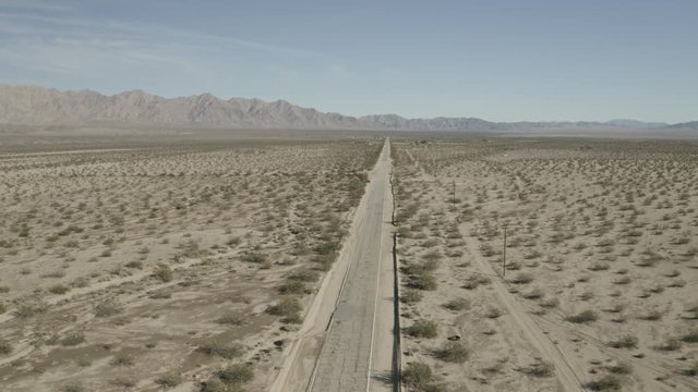 Drone Descending On Route 66 4k