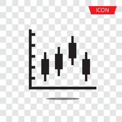 candlestick chart vector icon isolated on white background.