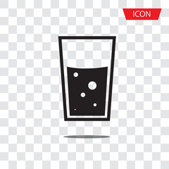 glass of water icon vector isolated on white background.