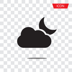 Partly cloudy icon. moon icon. Weather forecast icon. Vector illustration