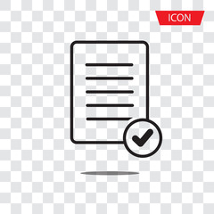 accept file icon. Task completed vector icon vector isolated on white background.