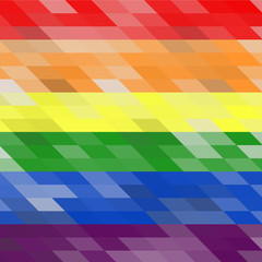 LGBT pride flag. Polygonal background. Rainbow flag