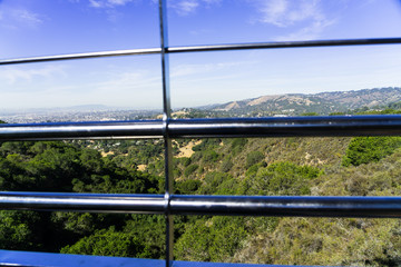 Fototapeta premium inside at cable car view San Francisco bay area