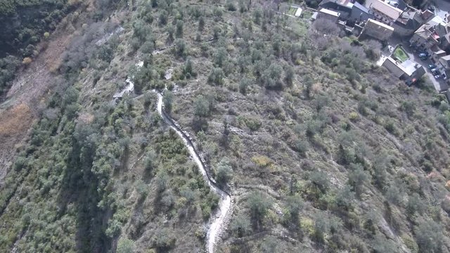 Drone in Boltaña. Village of Huesca. Spain. 4k  Video