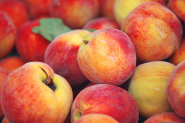 fresh peaches at the market