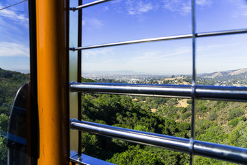 Fototapeta premium inside at cable car view San Francisco bay area