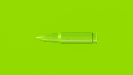 Lime Green Rifle Round 3d Illustration 3d Rendering