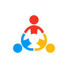 Collaborating teamwork people. Logo Vector