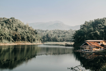 Fototapeta premium bridge over lake