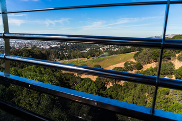 Fototapeta premium inside at cable car view San Francisco bay area