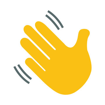 Waving hand emoji vector