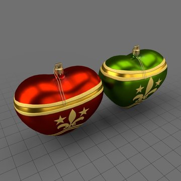 Heart shape Christmas ornament set