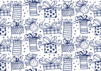 Gifts presents seamless vector pattern