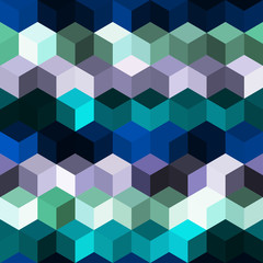 Hexagon grid seamless vector background. Minimal polygons with bauhaus corners geometric graphic design. Trendy colors hexagon cells pattern for flyer or cover. Hexagonal shapes modern backdrop.