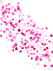 Hearts confetti flying vector background graphic design.