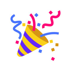 Party popper emoji vector