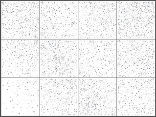 Silver star confetti celebrations. Simple festive modern design. Holiday vector. Set 12 in 1
