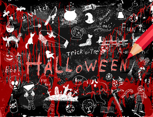 Halloween doodle set