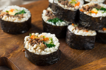 Homemade Korean Kimbap Rice Rolls
