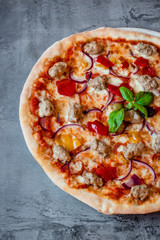 Neapolitan pizza made with fresh and organic ingredients