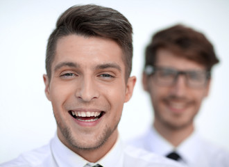 portrait two of an attractive young businessman smiling