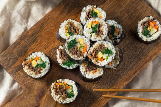 Homemade Korean Kimbap Rice Rolls