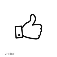 Obraz premium thumb up icon, vector illustration