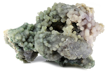 chalcedony (botryoidal grape agate) from Mamuju, Indonesia isolated on white background