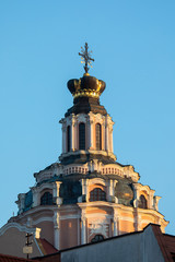 The crown on the roof of the Jesuit Church of  St. Casimir