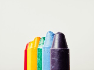 colorful markers isolated on white background