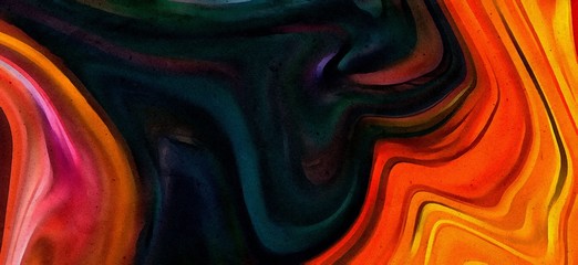 Abstract watercolor. Marble high quality texture. Multicolor waves. Liquid oil paint in water. Chaotic design.