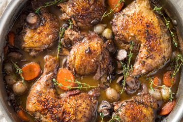 Homemade French Coq Au Vin Chicken