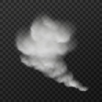 Vector illustration of white smoke stack on transparent background