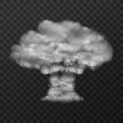 Design of bomb explode. Smoke mushroom vector illustration isolated on transparent background