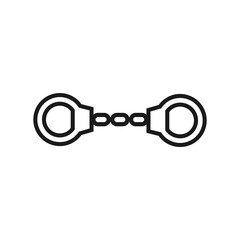 Handcuffs outline vector isolated on white background. Simple vector.