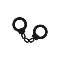 Handcuffs vector isolated on white background. Simple vector.