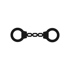 Handcuffs vector isolated on white background. Simple vector.