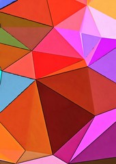 Abstract polygonal background. Triangles texture. Geometric modern art. Futuristic simple painting on canvas. Pattern for design. Backdrop template. Low poly concept artwork. Decorative elements. 