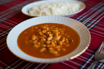 Kuru Fasulye Pilav, Baked White Beans, Traditional Turkish Food