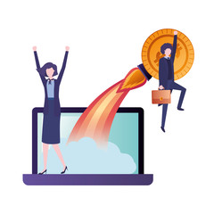 business man with set icons