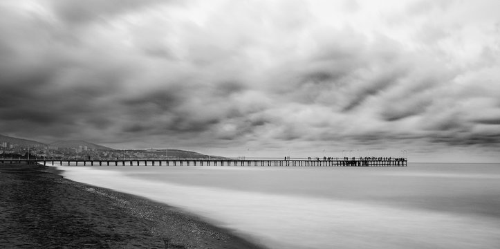 Long exposure Atakum Pier, Samsun, Turkey