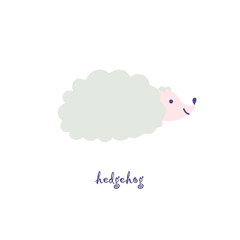 Cute hedgehog vector color characters set. Sketch hedgehog  in pastel grey, pink colour. Forest animal doodle drawing, isolated scandinavian cartoon kids book, textile, sticker, for web