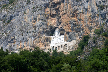 Fototapeta na wymiar The monastery of Ostrog in the rocks / Montenegro